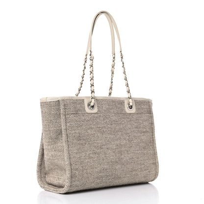 Chanel Mixed Fibers Small Deauville Tote Light Grey 4 of 14