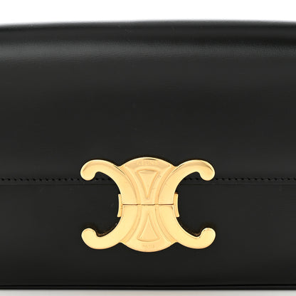 Celine Shiny Calfskin Triomphe Shoulder Bag Black 8 of 15