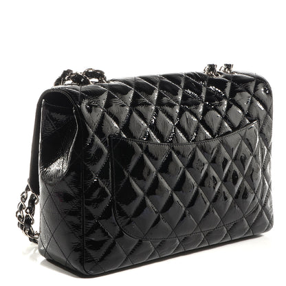 Chanel Distressed Patent Jumbo Single Flap Black 4 of 9
