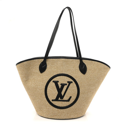 Louis Vuitton Raffia Saint Jacques Tote Black 1 of 10