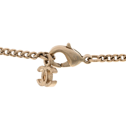 Chanel Gripoix Pearl Crystal CC Pendant Necklace Red Gold 5 of 6