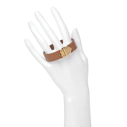 Louis Vuitton Patent Calfskin Embossed Spirit Bracelet 17 Brown 2 of 6