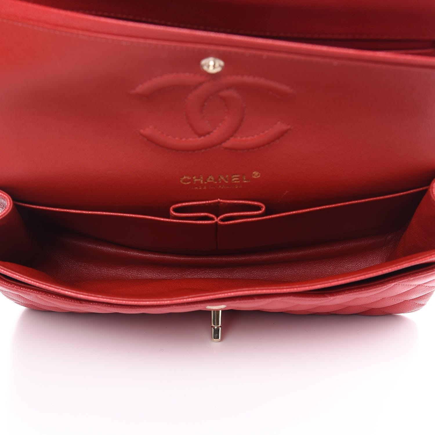 Chanel Caviar Quilted Medium Double Flap Red 5 of 13