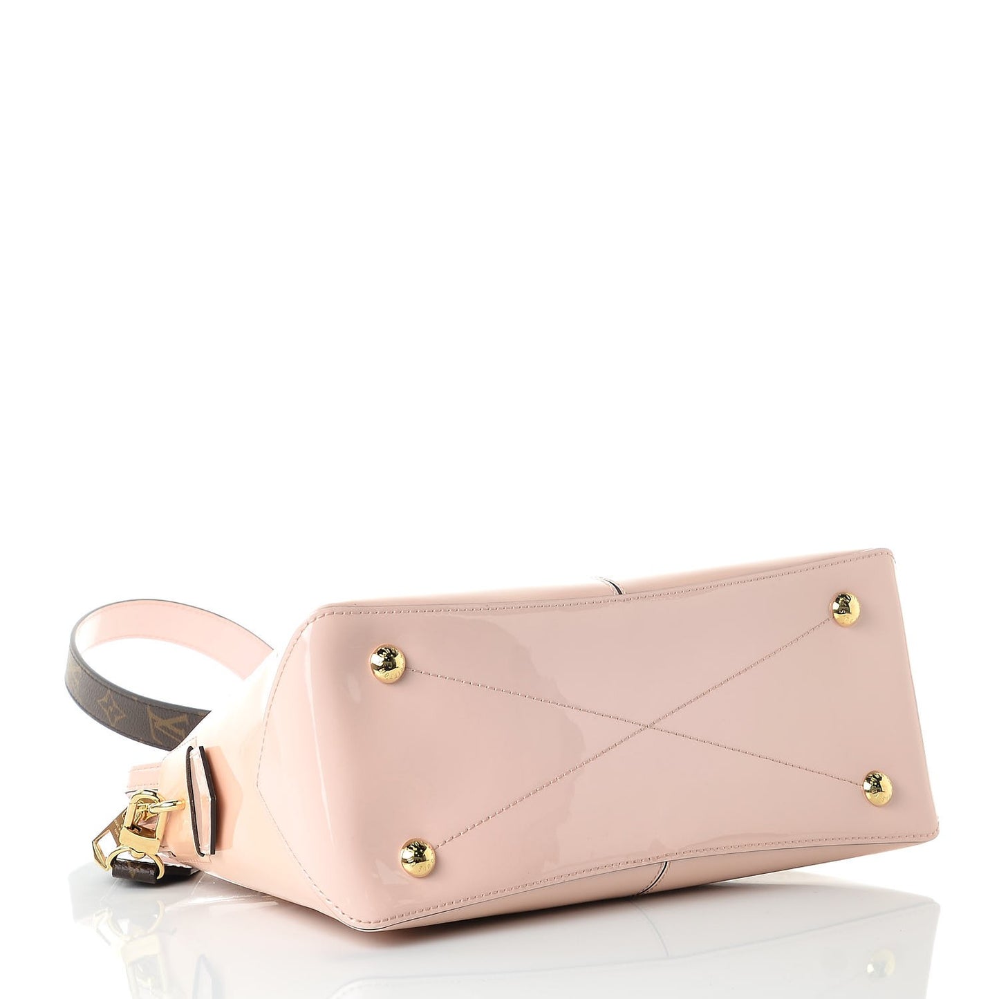 Patent Calfskin Miroir Tote Rose Ballerine