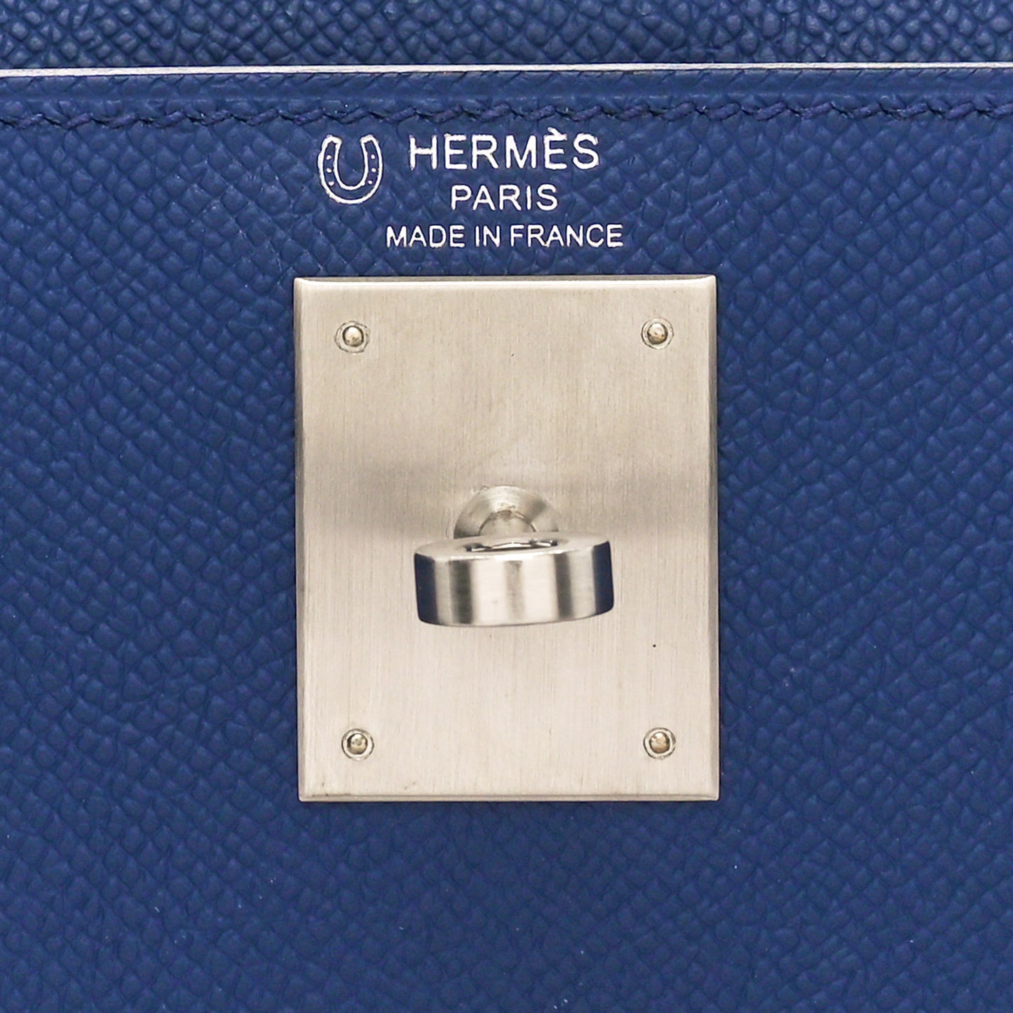 Epsom Horseshoe Kelly Sellier 28 Bleu Saphir Vert Cypress