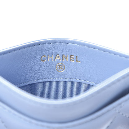 Chanel Lambskin Quilted Card Holder Light Blue 6 of 9