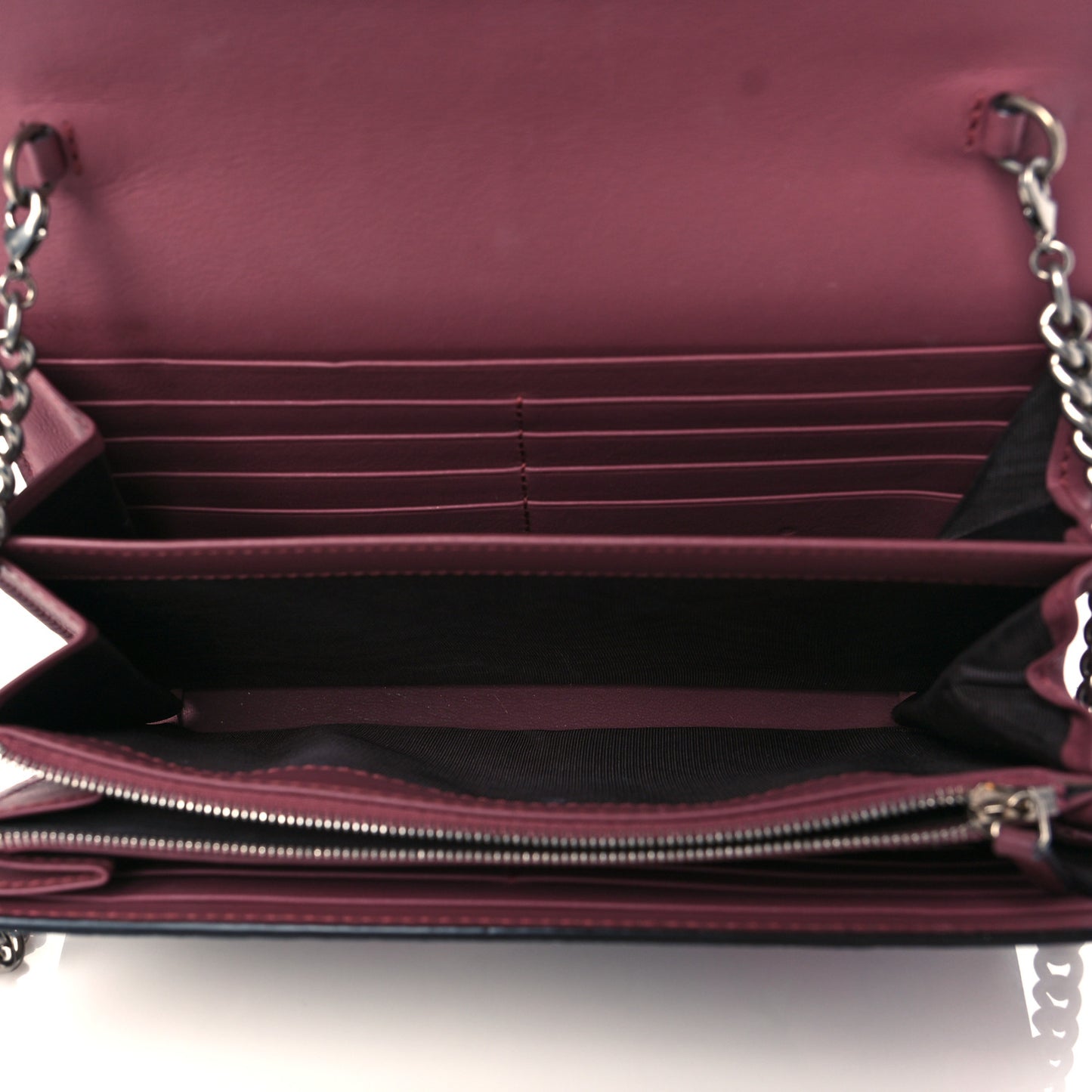 GG Supreme Monogram Blooms Mini Dionysus Chain Wallet Beige Multicolor Dry Rose