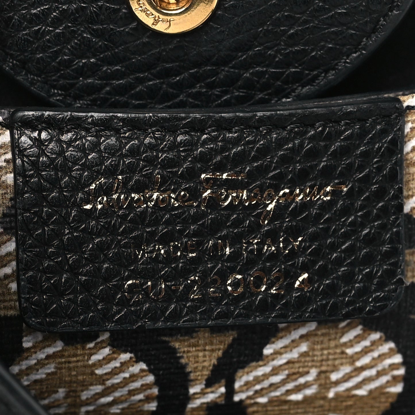 Tumbled Calfskin Gancini Mini Bag Black