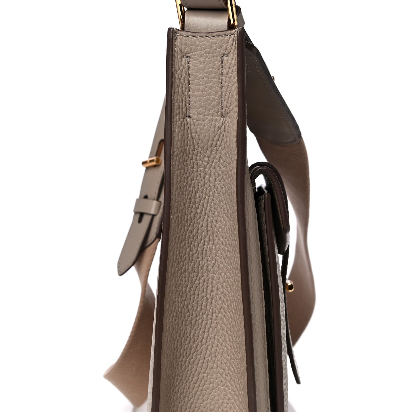 Grained Calfskin Rialto Crossbody Taupe
