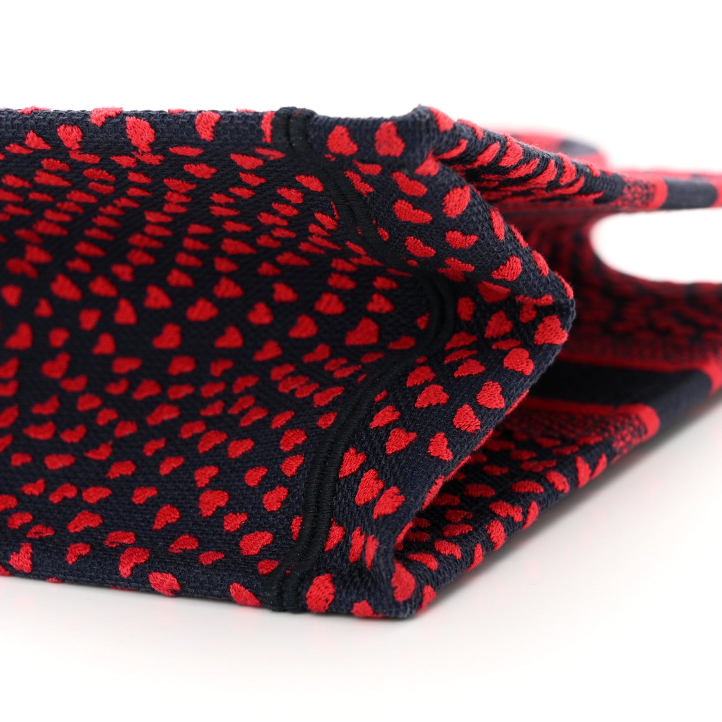 Canvas Embroidered Pop Heart I Love Paris Medium Book Tote Red Multicolor