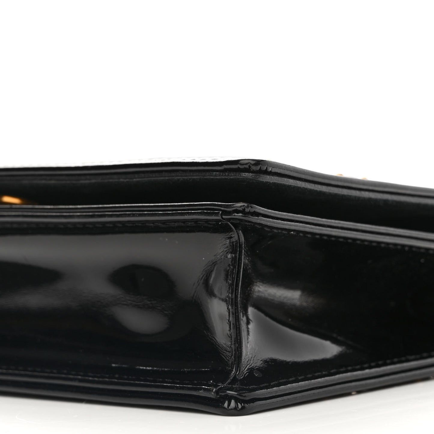 Patent Studded Diorama Flap Bag Black