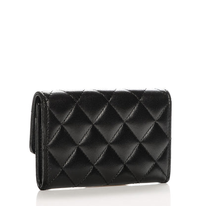 Chanel Lambskin Quilted Flap Card Holder Black 3 of 9