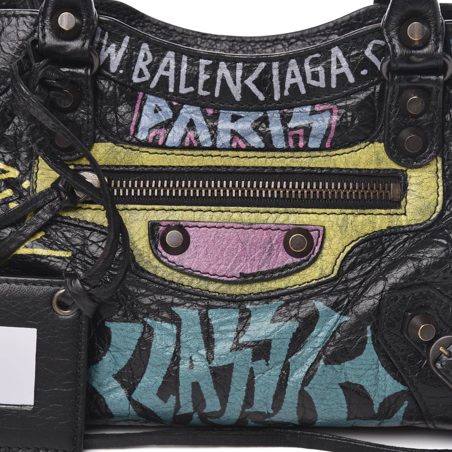 Balenciaga Agneau Arena Graffiti All Over Classic Hardware Mini City Black Multicolor 12 of 12