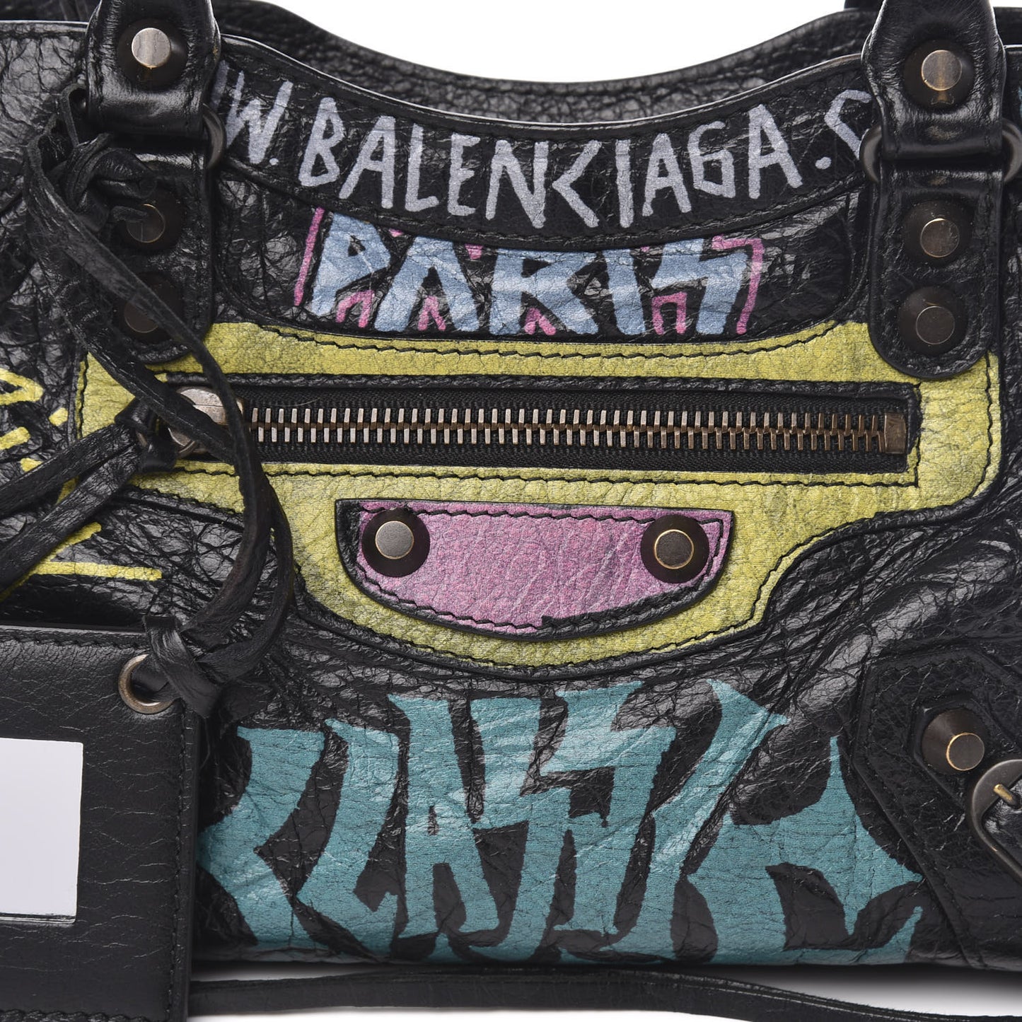 Agneau Arena Graffiti All Over Classic Hardware Mini City Black Multicolor