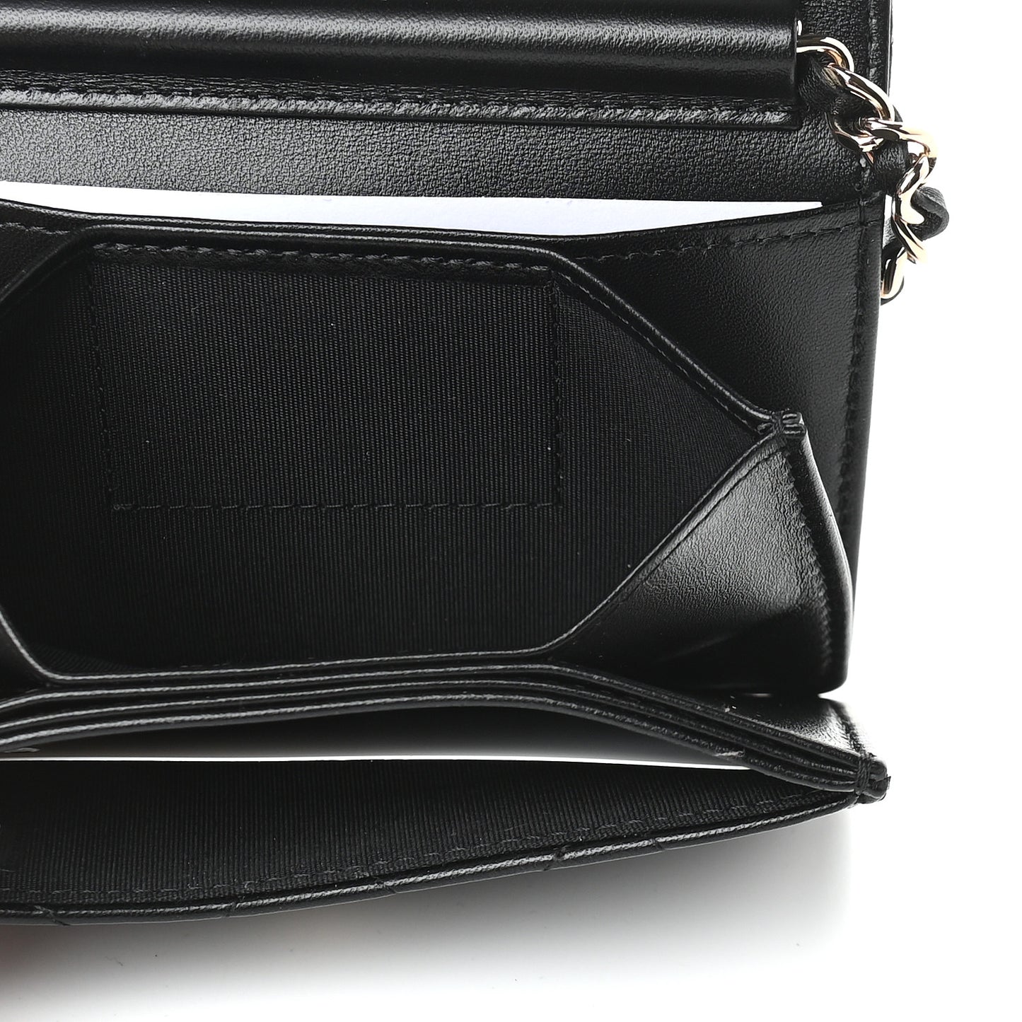 Lambskin Quilted My Chanel Lady Card Holder On Chain Black