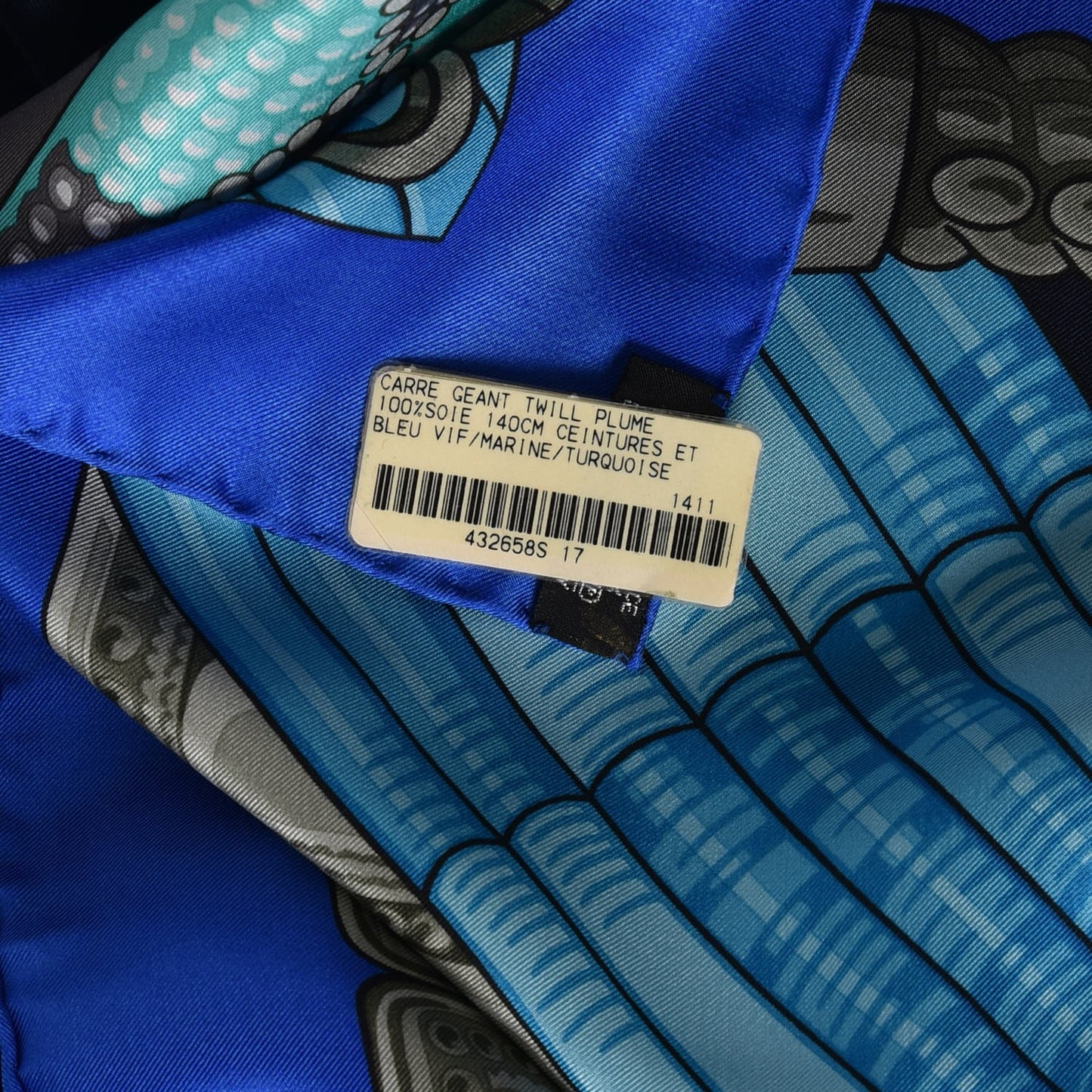 Silk Ceintures et Liens Shawl 140 Bleu Vif Marine Turquoise