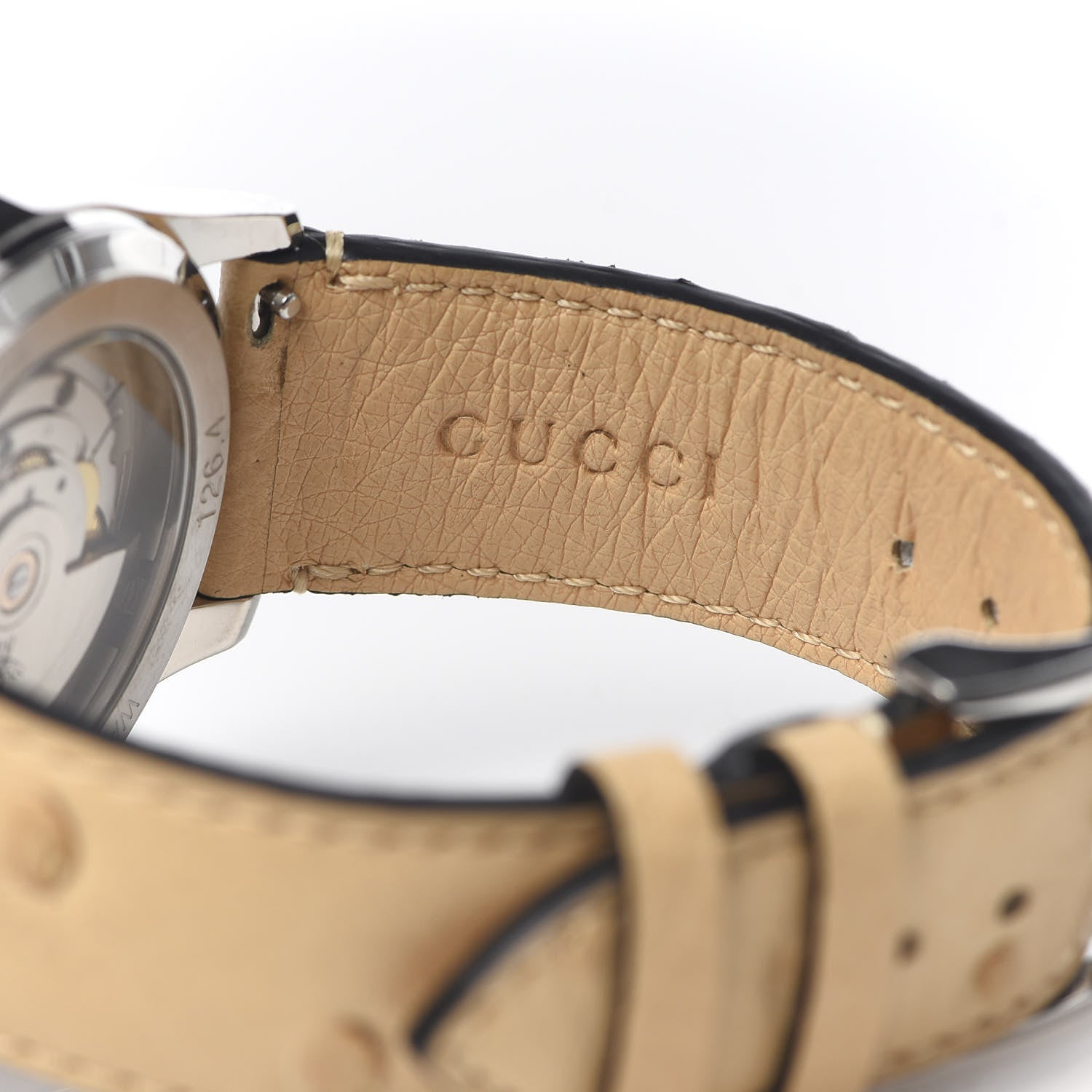 Gucci Stainless Steel Ostrich Mother of Pearl 38mm G-Timeless Cat Automatic Watch 6 of 8