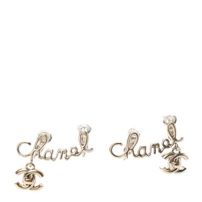 Chanel Metal Logo CC Turnlock Clip On Earrings Gold 1 of 4
