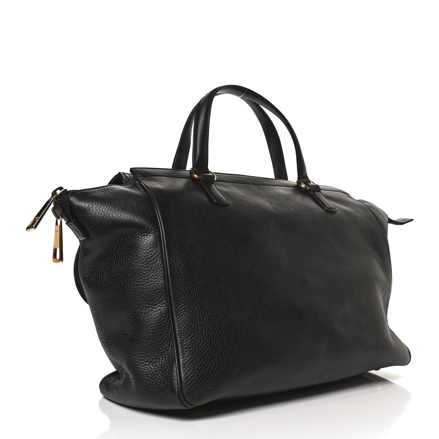 Gucci Pebbled Calfskin Medium 1973 Top Handle Satchel Black 3 of 14