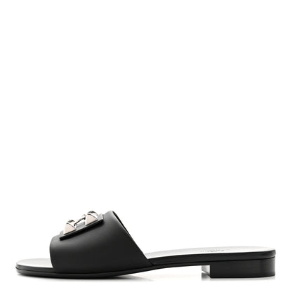 Hermes Calfskin Dune Sandals 40 Black 1 of 9