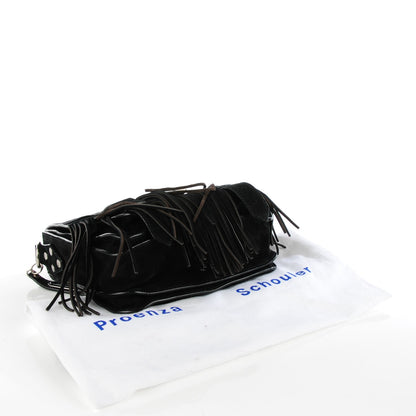 Proenza Schouler Suede Fringed PS1 Crossbody Pouch Messenger Black 4 of 9
