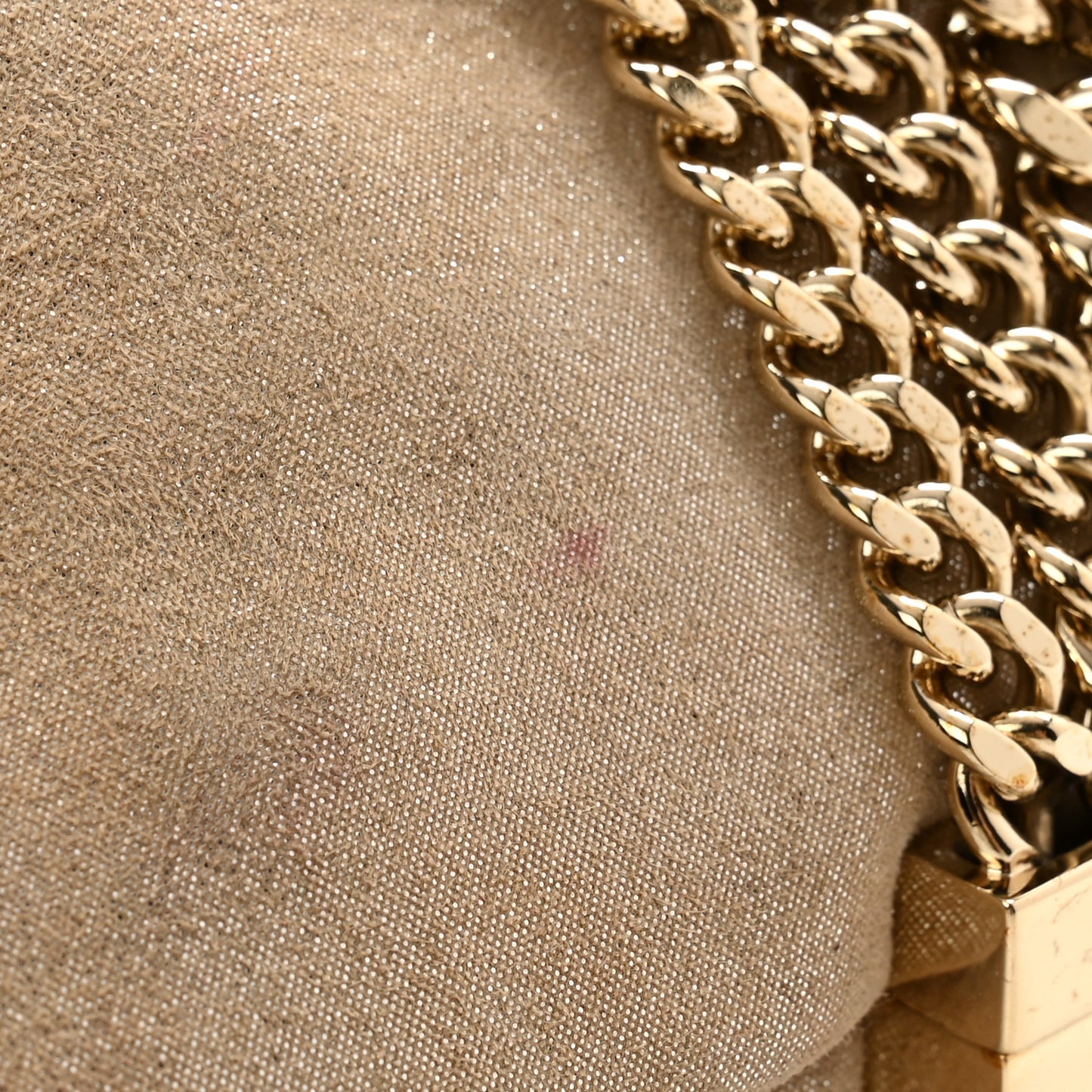 Shimmer Suede Chandra Clutch Sand