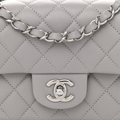 Chanel Lambskin Quilted Mini Rectangular Flap Grey 8 of 11