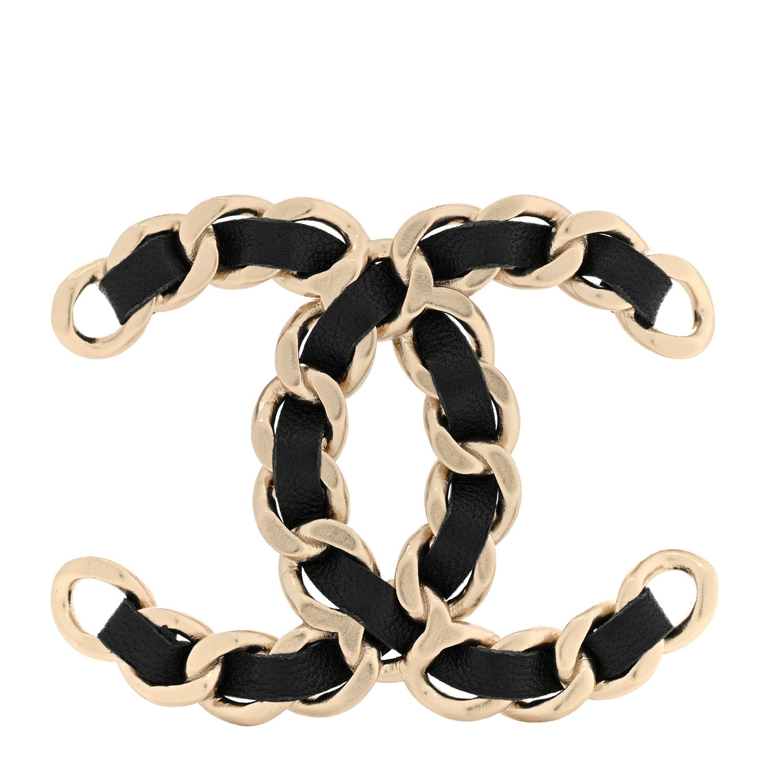 Chanel Lambskin CC Chain Brooch Black Gold Multicolor 1 of 5