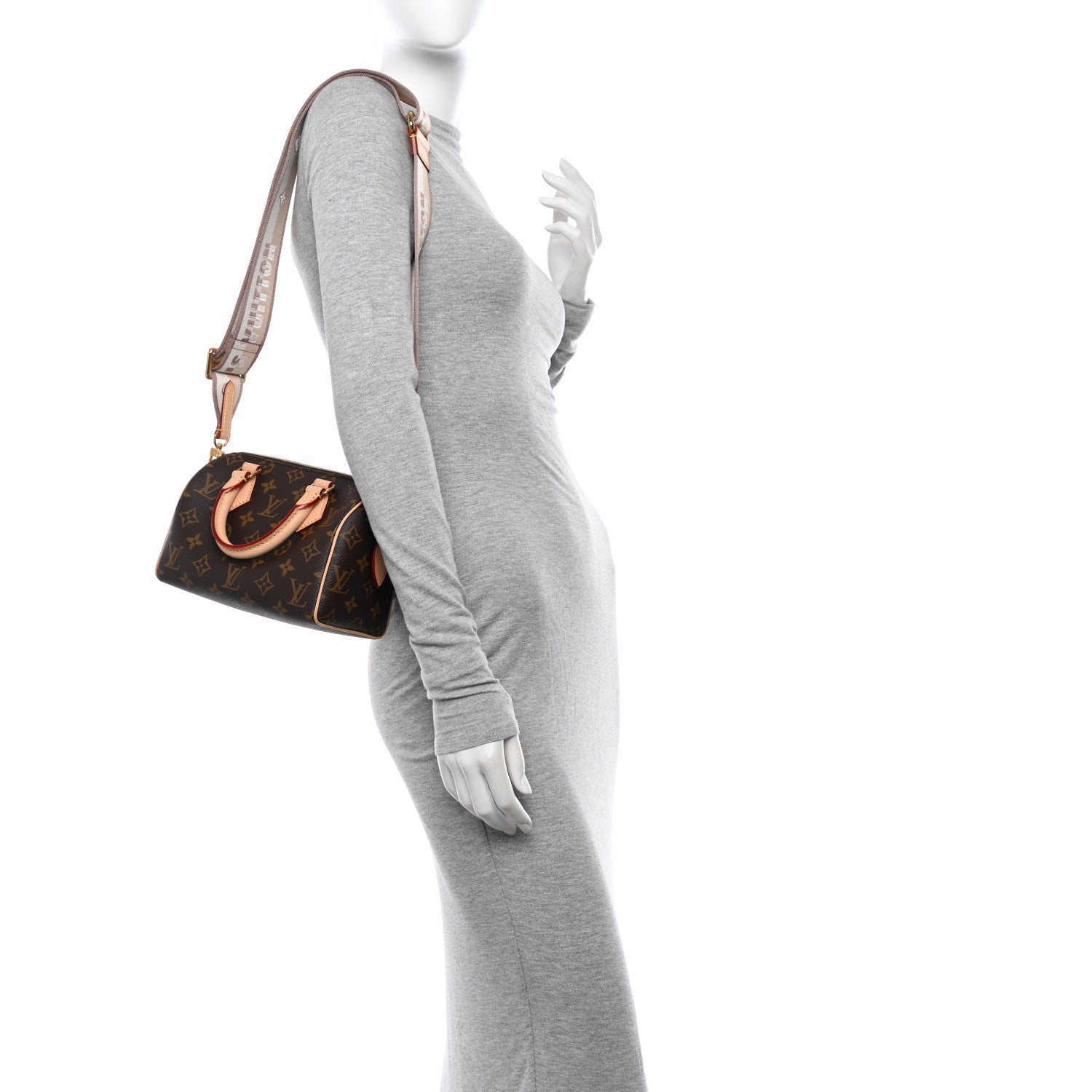 Louis Vuitton Monogram Speedy Bandouliere 20 Beige 3 of 9