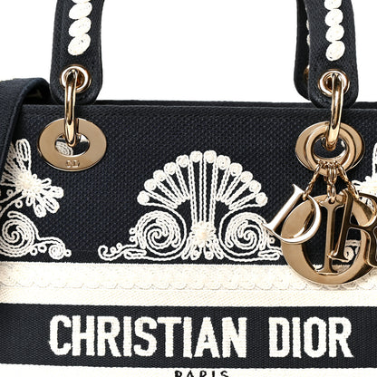 Christian Dior Embroidered Cornely Medium Lady D-Lite Blue White 8 of 10