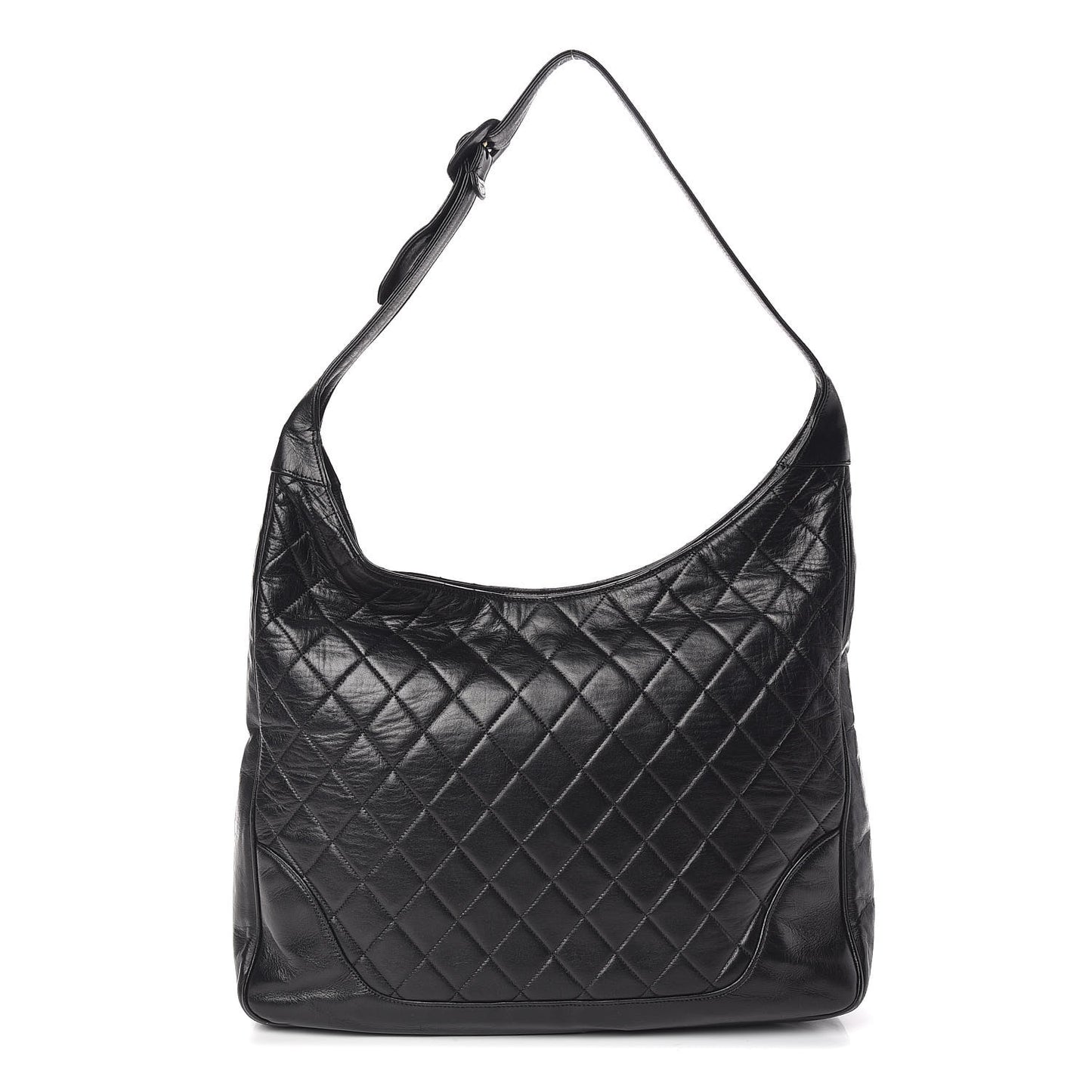 Lambskin Quilted Hobo Black