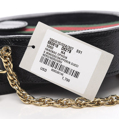 Gucci Suede Patent Web Mini Ophidia Round Shoulder Bag Black 11 of 11