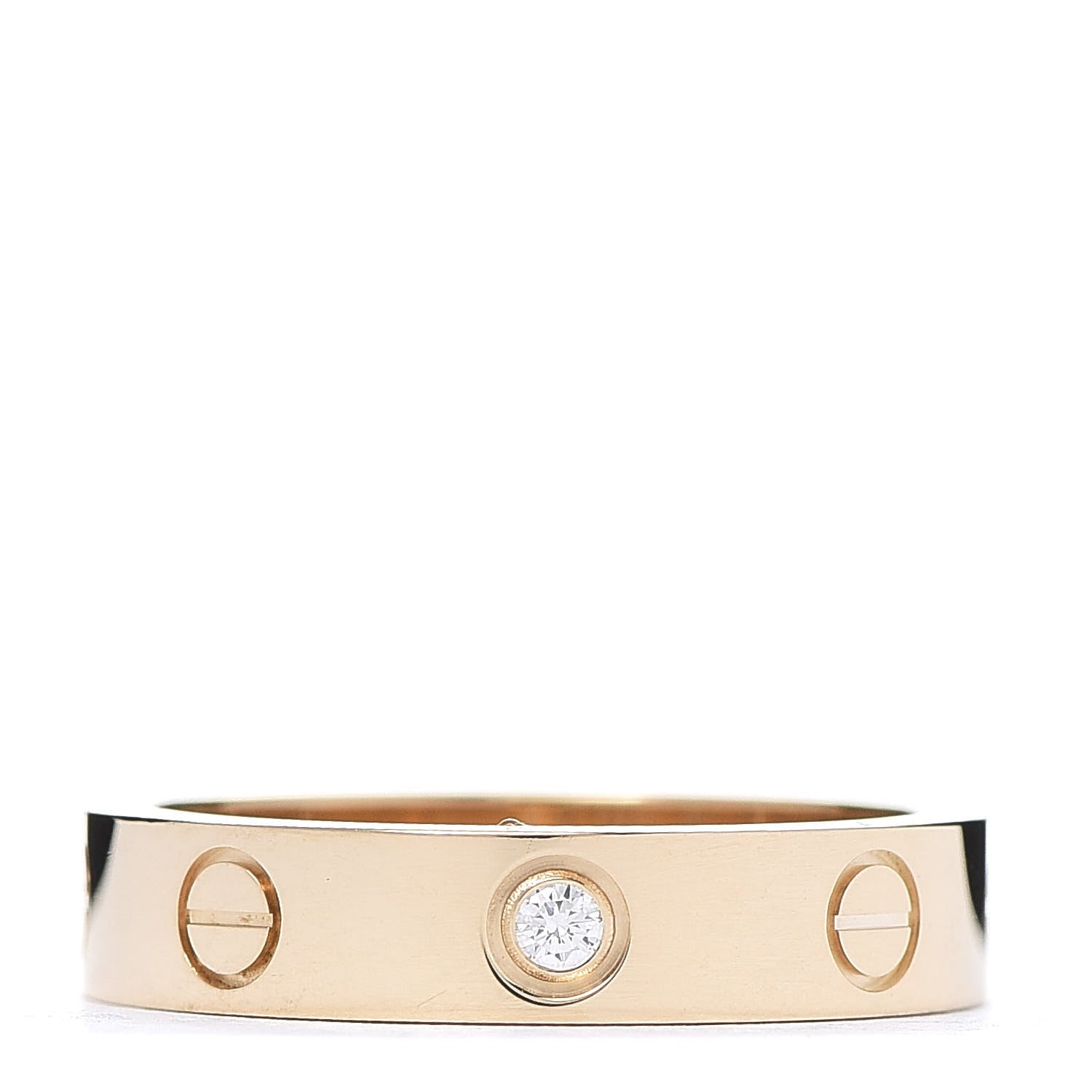 Cartier 18K Yellow Gold Diamond 4mm LOVE Wedding Band Ring 50 5.25 1 of 6