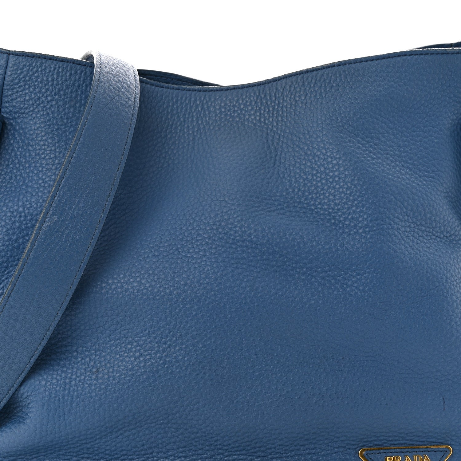 Prada Vitello Daino Double Pocket Hobo Cobalto 9 of 16
