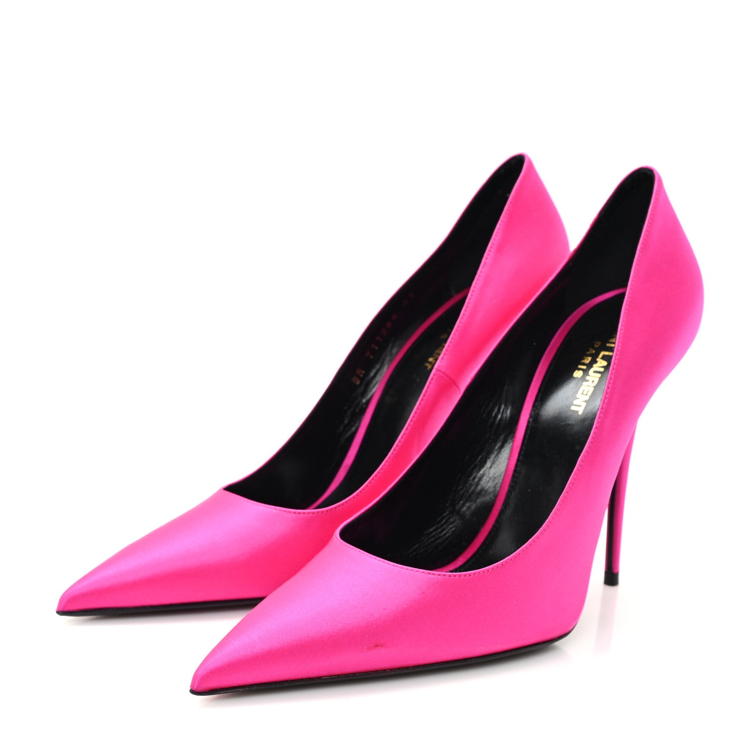 Saint Laurent Satin Crepe Marylin 110 Pumps 41 Fuchsia 3 of 10