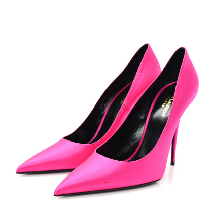 Saint Laurent Satin Crepe Marylin 110 Pumps 41 Fuchsia 3 of 10
