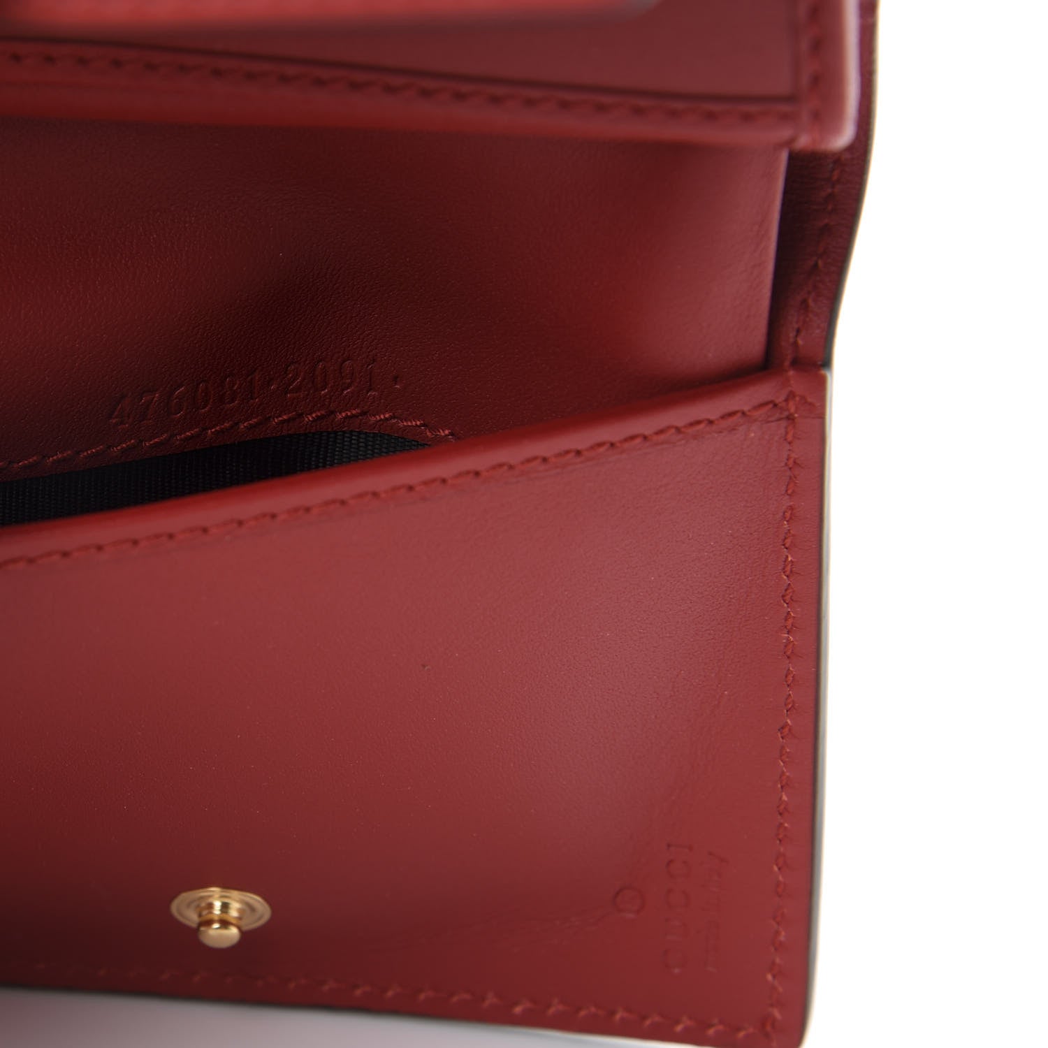 Gucci Calfskin Sylvie Wallet Hibiscus Red 8 of 9
