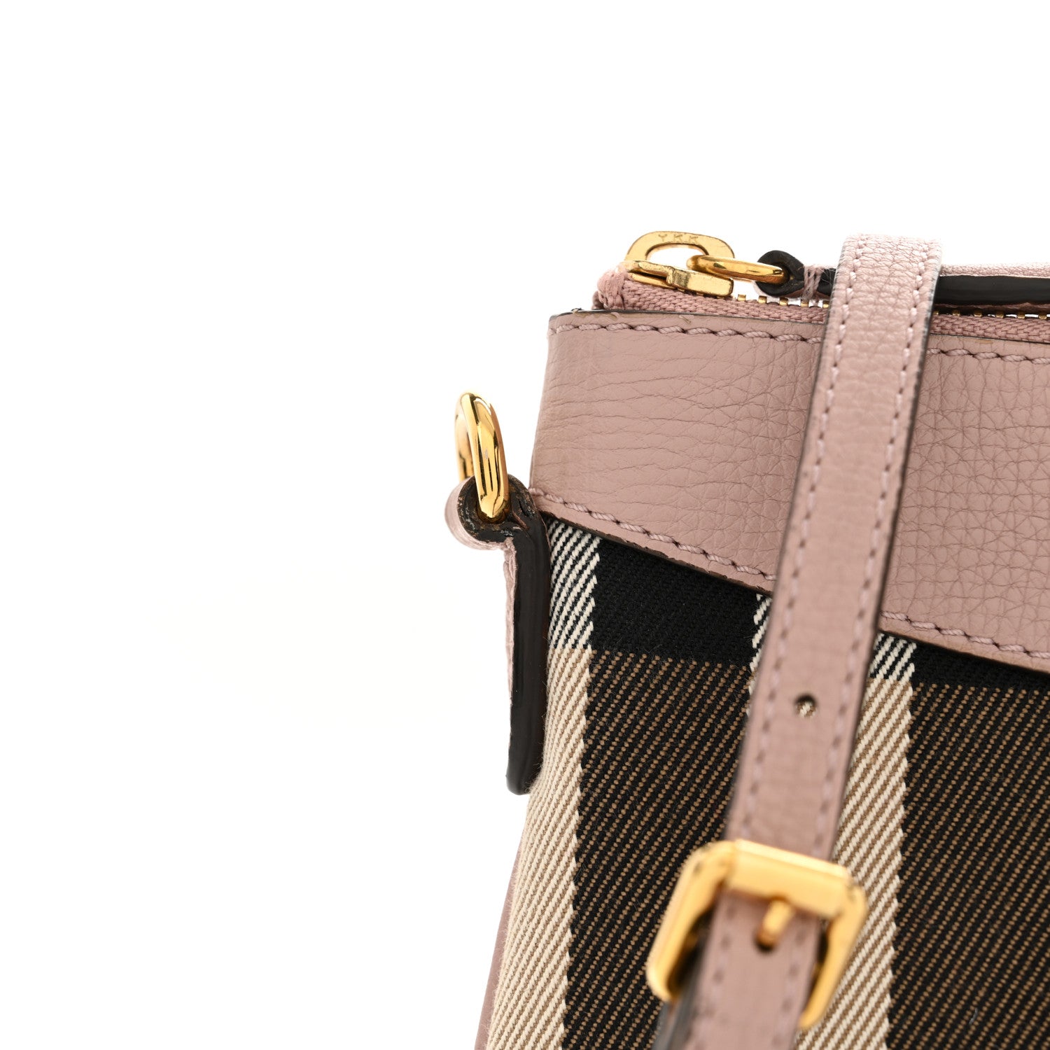 Burberry House Check Derby Peyton Crossbody Clutch Bag Pale Orchid 15 of 15