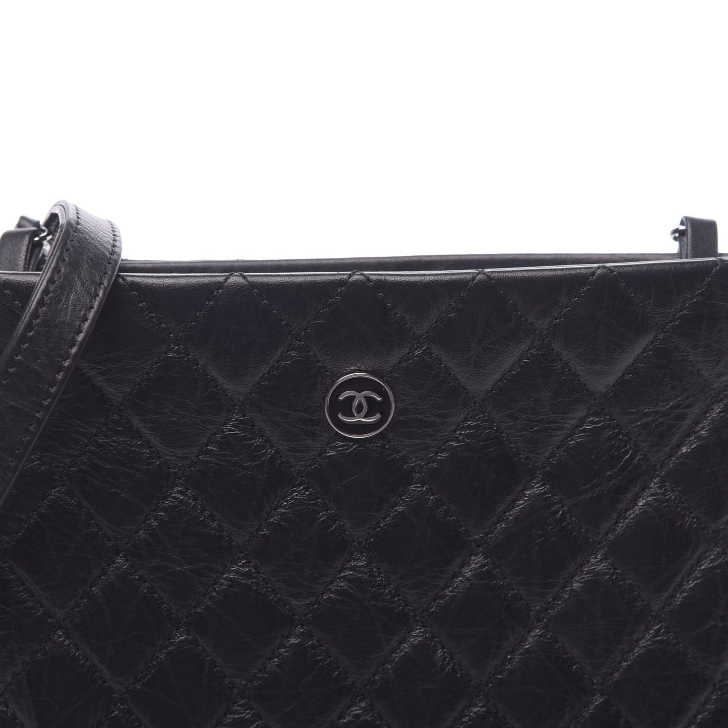 Calfskin Quilted Crossbody Bag Black