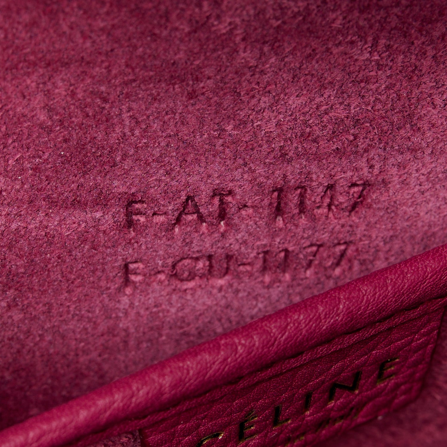 Celine Drummed Calfskin Nano Luggage Plum 7 of 10