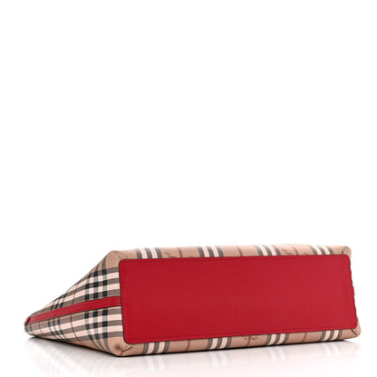 Burberry Haymarket Check Medium Reversible Tote Poppy Red 6 of 18