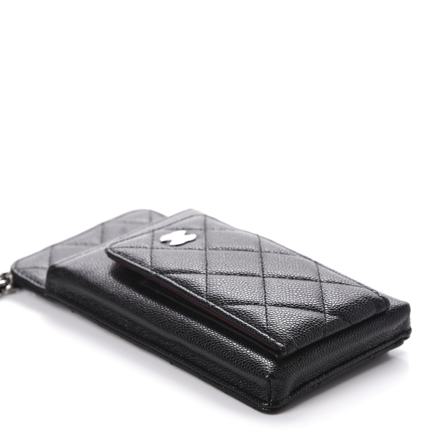 Chanel Caviar Quilted CC Phone Holder Black 4 of 12