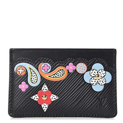 Louis Vuitton Epi Flower Remix Card Holder Black 1 of 8