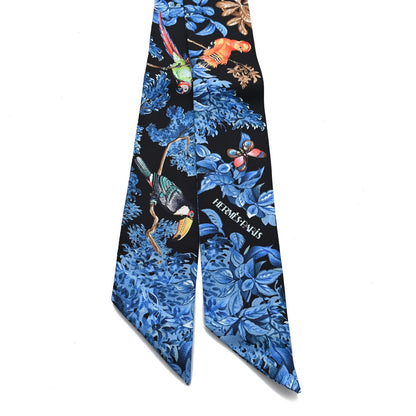 Hermes Silk Equateur Twilly Black Bleu Multicolor 2 of 3