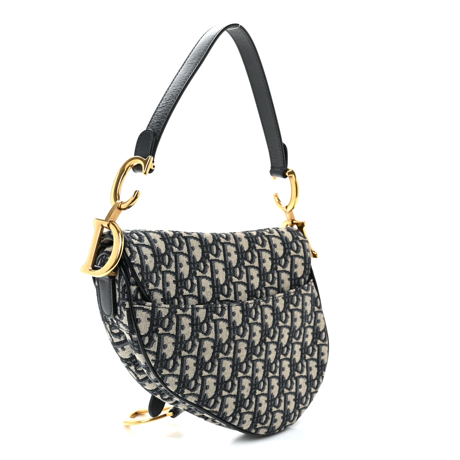 Christian Dior Oblique Saddle Bag Blue 3 of 10