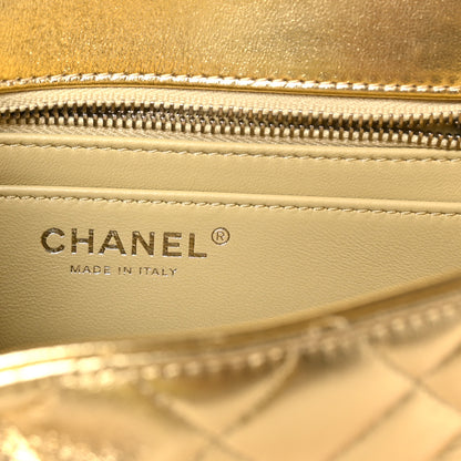 Chanel Metallic Lambskin Quilted Mini Rectangular Pearl Crush Flap  Gold 6 of 10