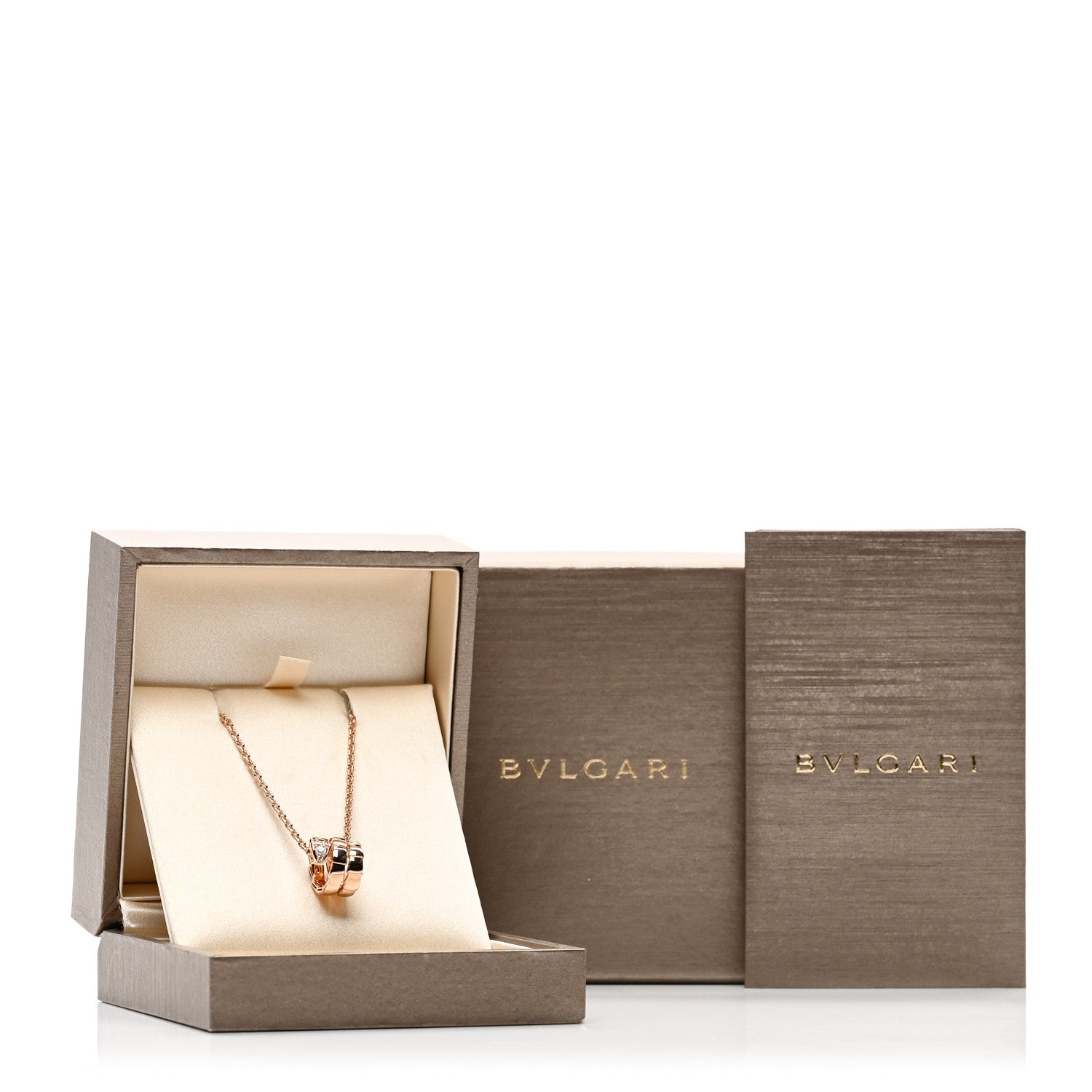 Bulgari 18K Rose Gold Diamond Serpenti Viper Demi Pave Pendant Necklace 5 of 5