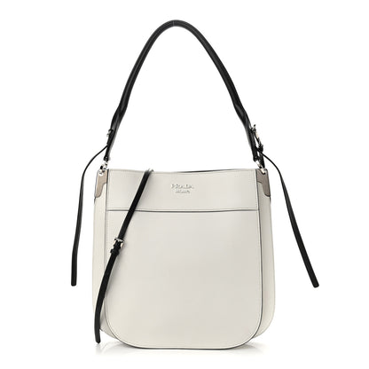 Prada City Calfskin Small Margit Bag White Black 1 of 11