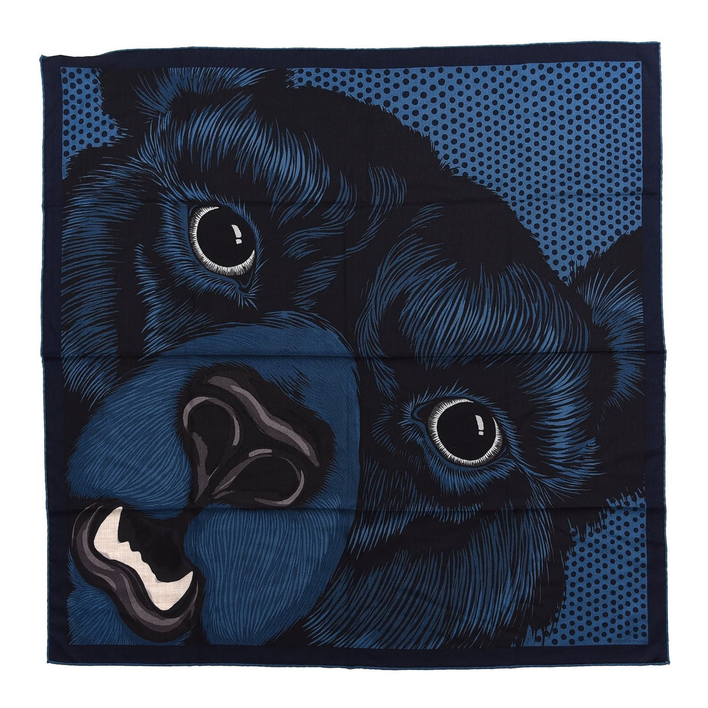 Cashmere Silk Grrrrr! Scarf 100 Prusse Marine