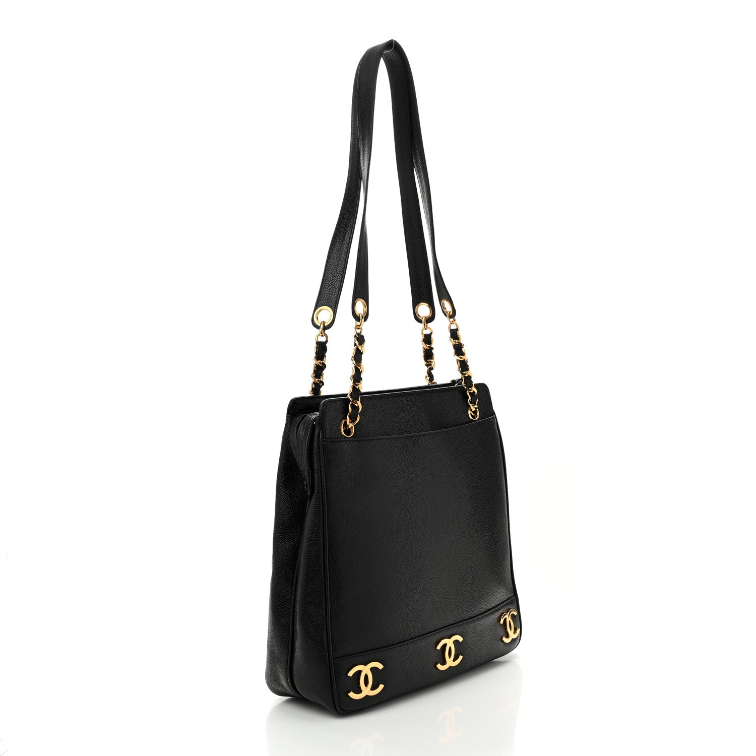 Chanel Caviar CC Shoulder Bag Black 2 of 9